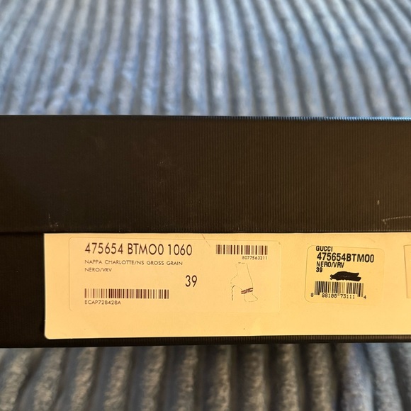 Gucci Black Napa Leather Charlotte Ankle Booties with Gold Buckle - Picture 9 of 10